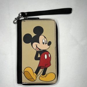 Disney Classic Mickey Mouse Standing Pose Zip Around Wallet And Wristlet